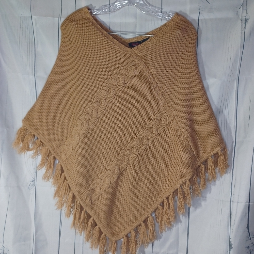Bill Bass Knit Fringe Boho Shawl